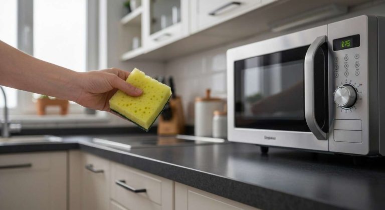 Voici comment redonner vie à une éponge de cuisine et la désinfecter au micro-ondes
