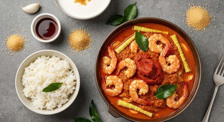 Curry rouge thaï aux crevettes : recette exotique et facile
