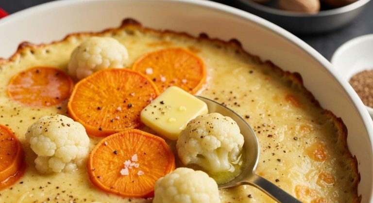 Gratin de chou-fleur et patates douces : recette facile et savoureuse