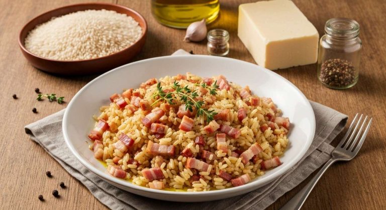 Riz aux lardons : recette facile et rapide