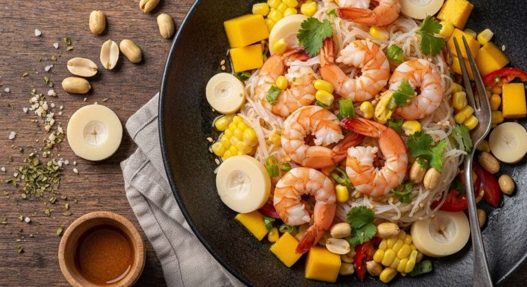 Salade exotique aux crevettes : recette facile et savoureuse