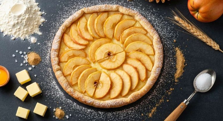Tarte sablée aux pommes caramélisées : recette gourmande