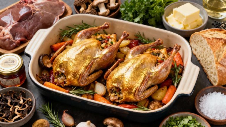 Cailles Farcies au Four : recette Savoureuse et Simple