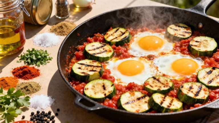 Poêlée de courgettes épicées aux œufs : recette savoureuse