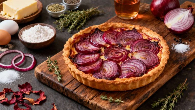 Recette de tarte à l&rsquo;oignon rouge : un délice savoureux