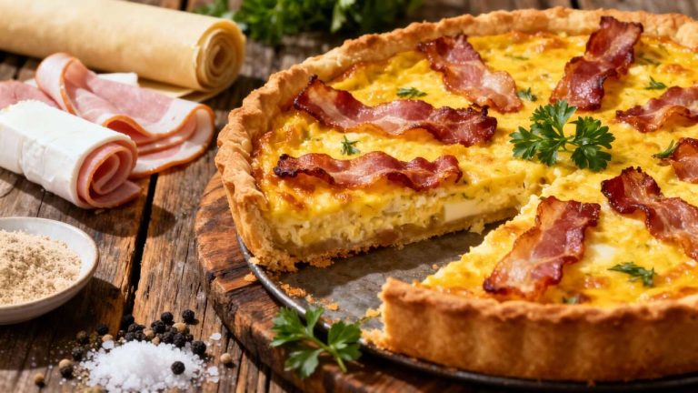 Recette de quiche lardon-jambon