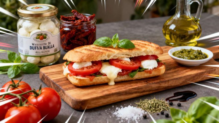 Panini italien : tomates et mozzarella maison